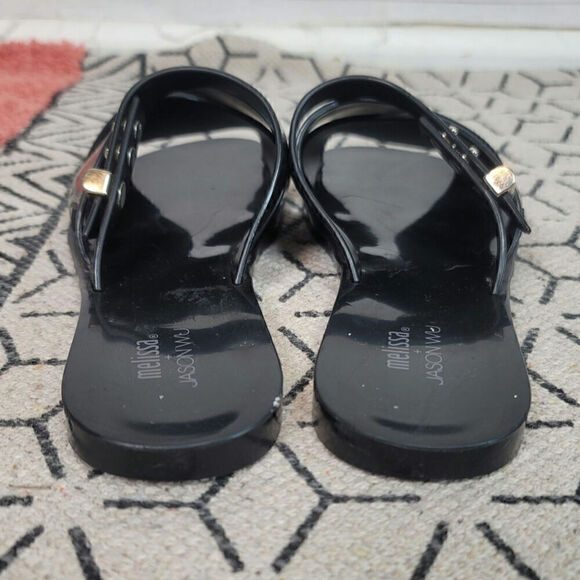 Melissa+Jason Wu Diane Vegan Slide Jelly in Black, sz 7 - Picture 9 of 16